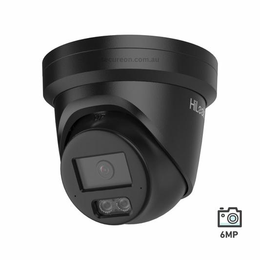 HiLook 6MP Hi-Color Fixed Turret Network Camera Black IPC-T561H-MU-BLK