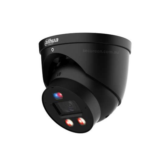 Dahua 6MP Smart Dual Light Active Deterrence Fixed-focal Eyeball Turret Network Camera WizSense TiOC Black IPC-HDW3649H-AS-PV-PRO-ANZ-BLK