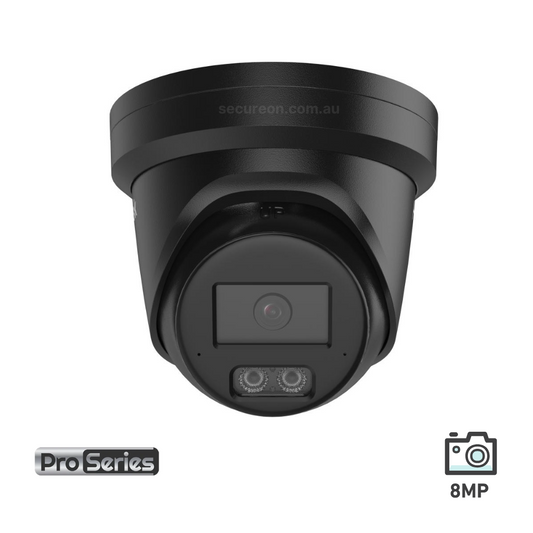 HiLook 8MP 4K 2.8mm Hi-Color Fixed Turret Network Camera IPC-T581H-MU Black