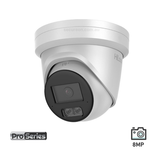 HiLook 8MP 4K 2.8mm Hi-Color Fixed Turret Network Camera IPC-T581H-MU
