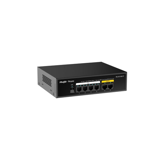 Ruijie 6-Port 10/100 Mbps Unmanaged PoE Switch RG-ES106F-P