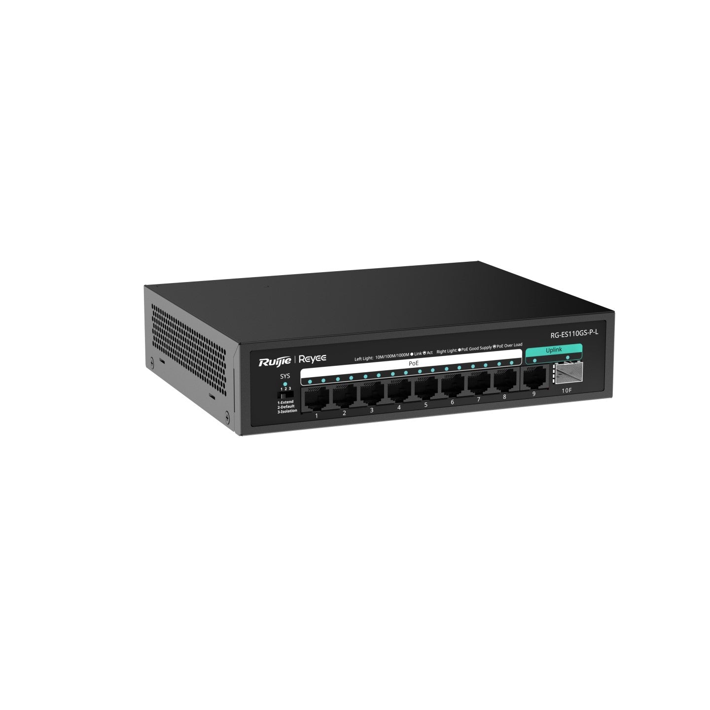 Ruijie 10-Port 10/100/1000 Mbps Unmanaged PoE Switch RG-ES110GS-P-L Ruijie 10-Port 10/100/1000 Mbps Unmanaged PoE Switch RG-ES110GS-P-L