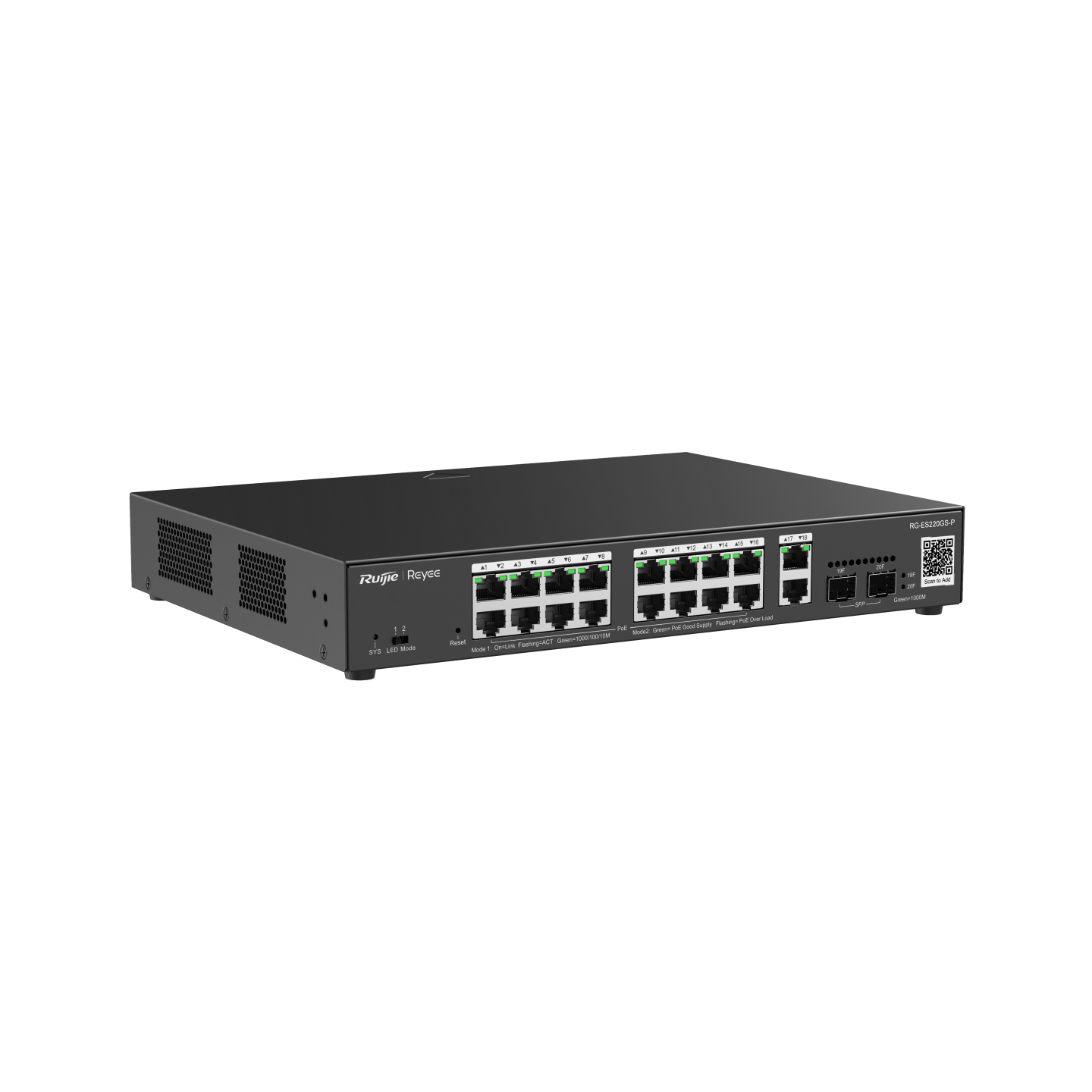 Ruijie 20-Port Gigabit Smart Cloud Managed PoE Switch RG-ES220GS-P Ruijie 20-Port Gigabit Smart Cloud Managed PoE Switch RG-ES220GS-P