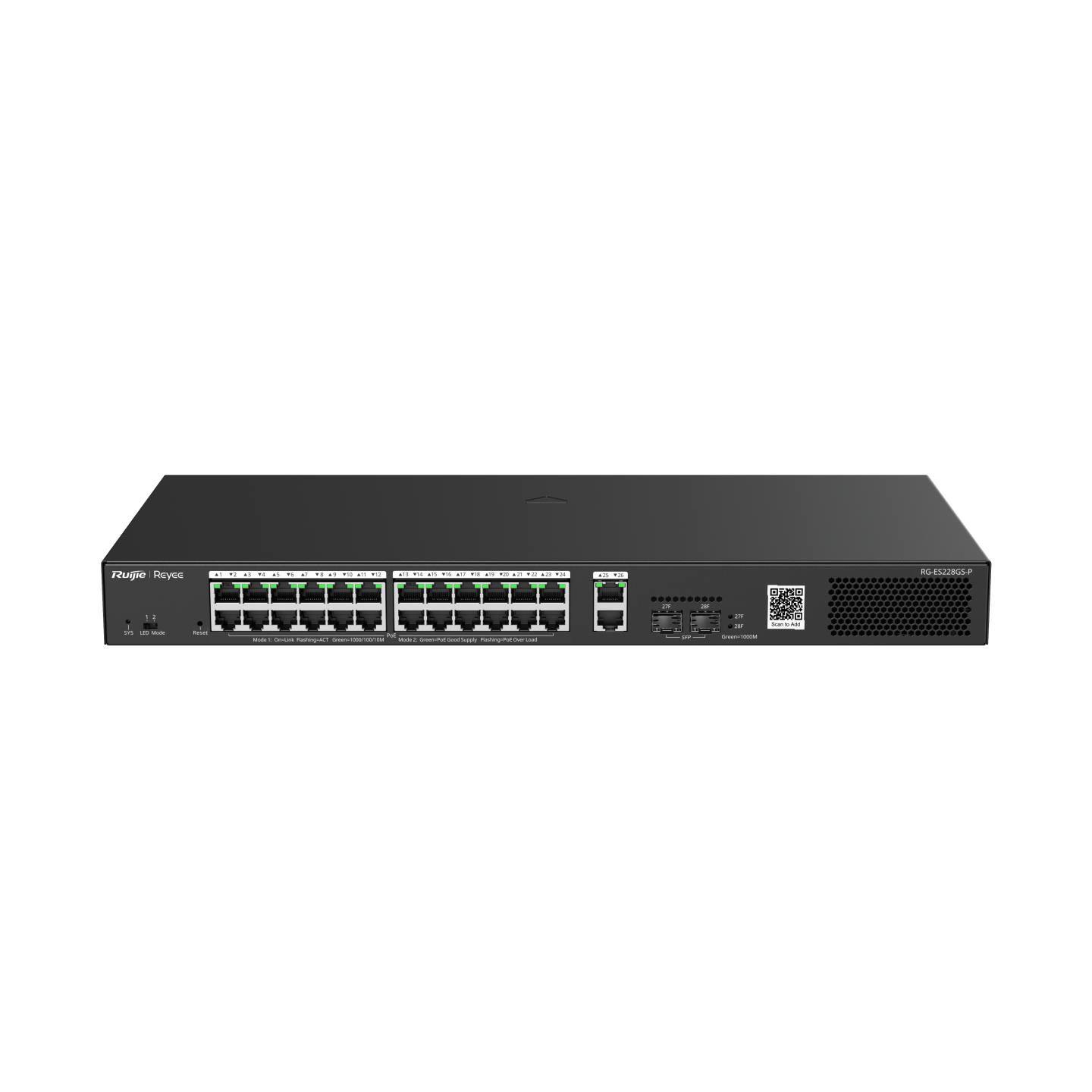 Ruijie 28-Port Gigabit Smart Cloud Managed PoE Switch RG-ES228GS-P Ruijie 28-Port Gigabit Smart Cloud Managed PoE Switch RG-ES228GS-P