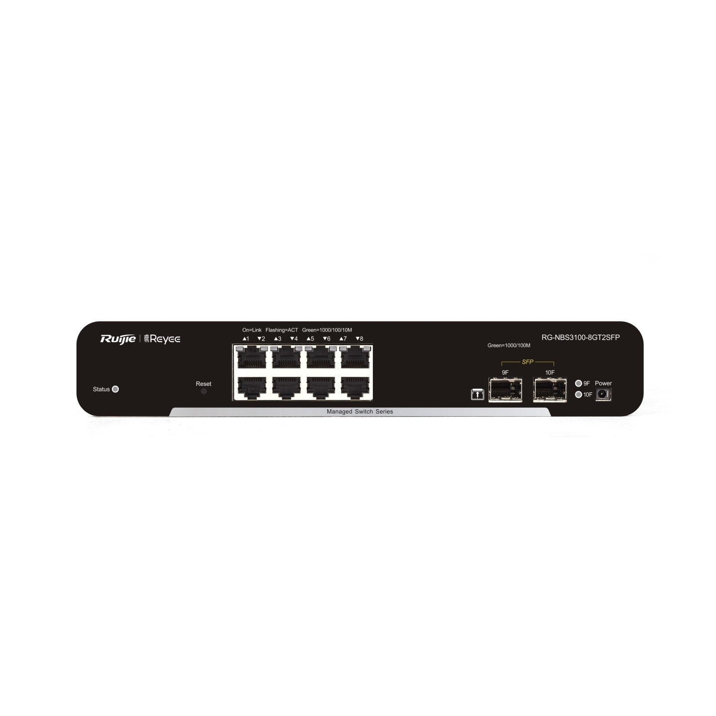 Ruijie Reyee 10-Port Gigabit Layer 2 Cloud Managed Non-PoE Switch RG-NBS3100-8GT2SFP Ruijie Reyee 10-Port Gigabit Layer 2 Cloud Managed Non-PoE Switch RG-NBS3100-8GT2SFP