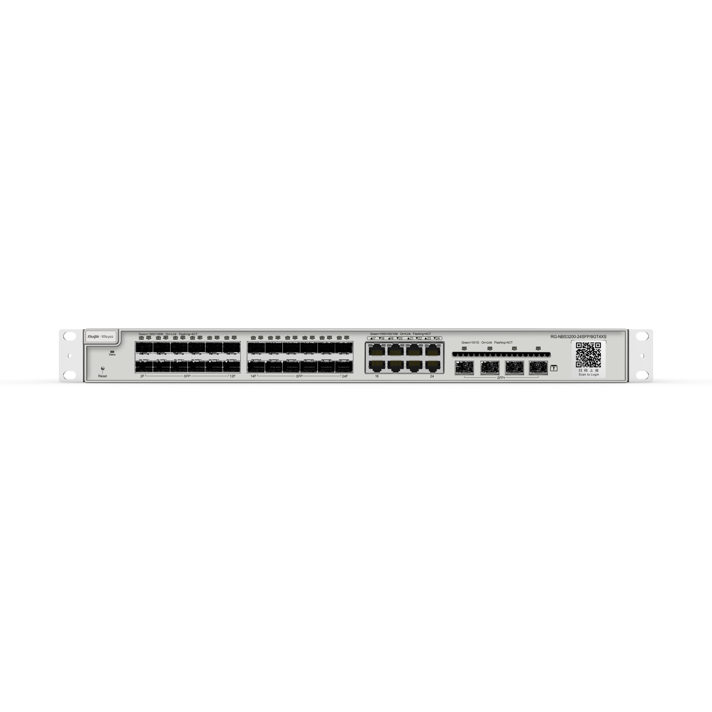 Ruijie Reyee 24-Port Gigabit SFP with 8 combo RJ45 ports Layer 2+ Managed Switch, 4 * 10G RG-NBS3200-24SFP/8GT4XS Ruijie Reyee 24-Port Gigabit SFP with 8 combo RJ45 ports Layer 2+ Managed Switch, 4 * 10G RG-NBS3200-24SFP/8GT4XS