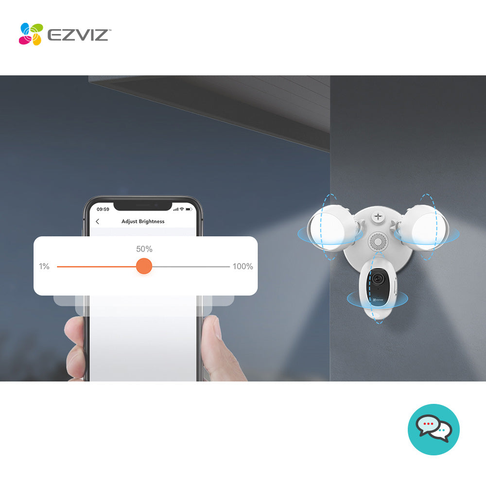 EZVIZ White Two-in-One Outdoor with Floodlights Security Light Camera LC1C EZVIZ White Two-in-One Outdoor with Floodlights Security Light Camera LC1C