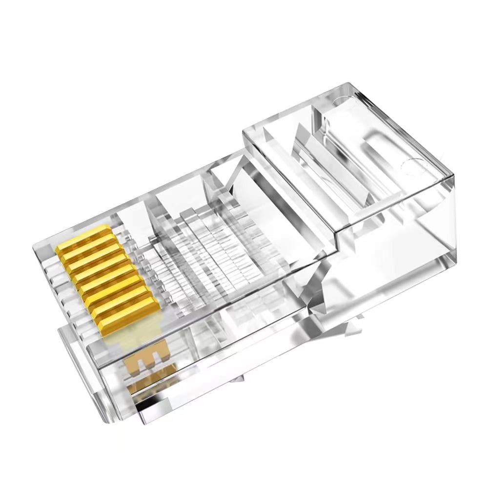 RJ45 CAT6 Easy Pass Through Crimp Connectors 100pcs RJ45 CAT6 Easy Pass Through Crimp Connectors 100pcs