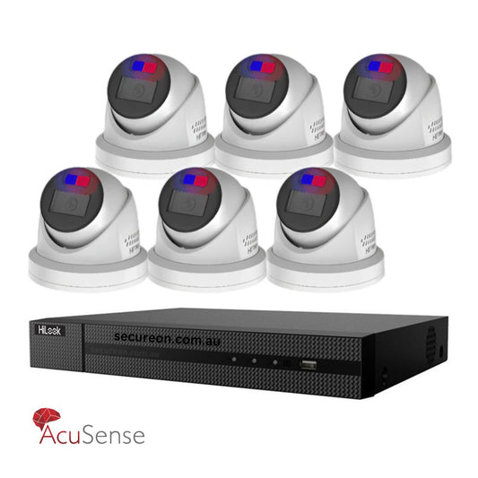 HiLook 6MP 6 Cam Turret Security Kit T269H-MU/SL AcuSense