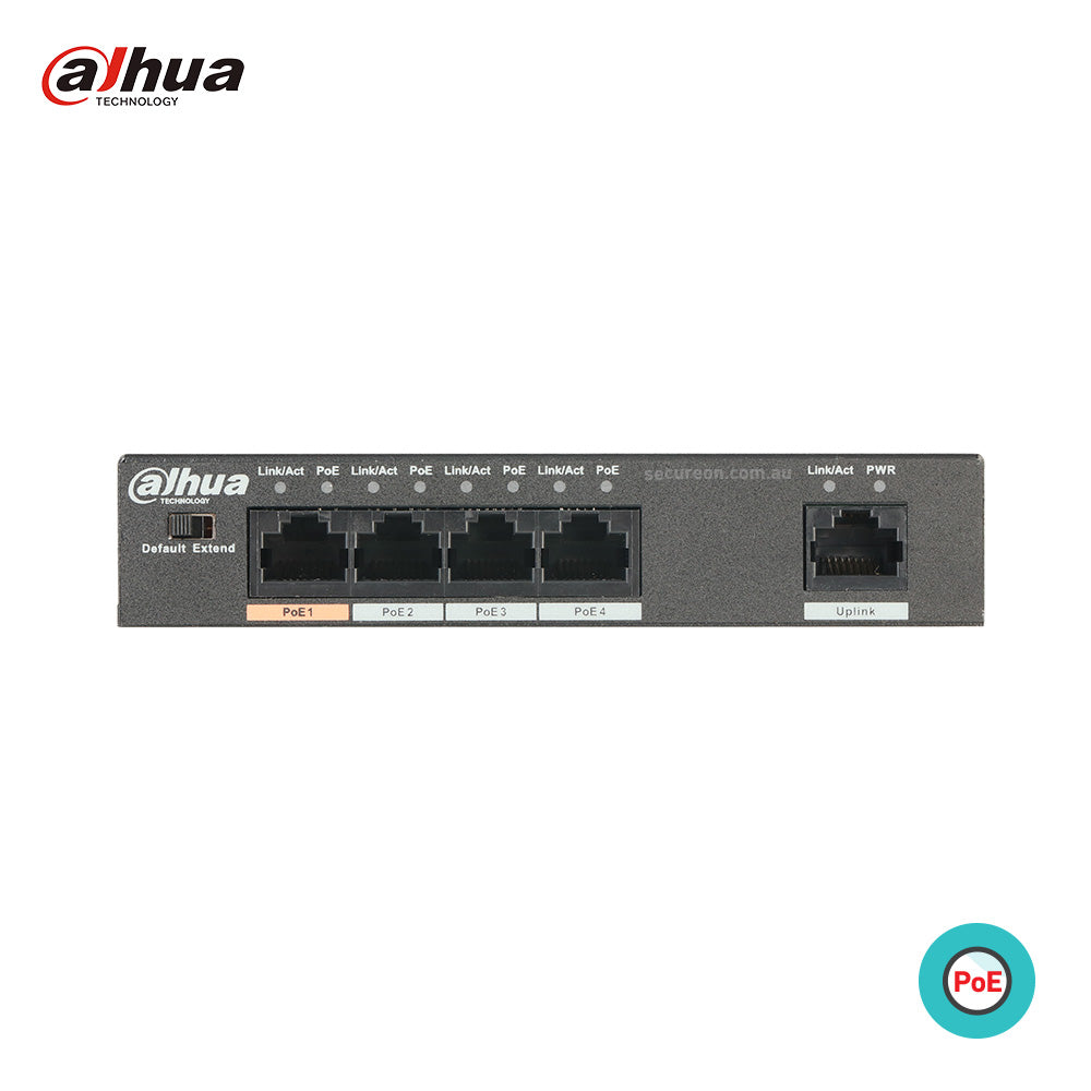 Switch PoE Dahua® 4 Puertos - PFS3006-4ET-60W –