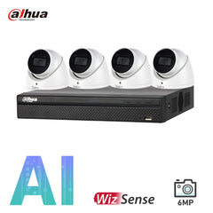 Dahua 4 x 6MP Security Kit DH-IPC-HDW3641EM Turret WizSense Cameras 4CH NVR Bundle