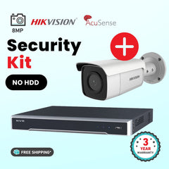 Hikvision 8 x 8MP Security Kit DS-2CD2T86G2-2I Bullet Cameras Darkfighter Acusense Bundle