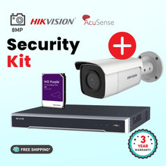 Hikvision 8MP Security Kit DS-2CD2T86G2-2I Bullet Cameras Powered By Darkfighter Acusense