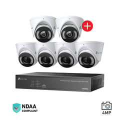 TP-Link VIGI 4MP Full-Color Turret Camera & 8 Channel PoE+ NVR Kit 6-NK4P-T4425-2T