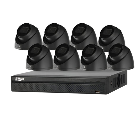 Dahua 8 x 6MP Security Kit DH-IPC-HDW3641EM Turret WizSense Cameras 4CH NVR Bundle Black