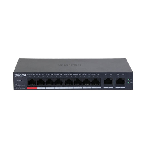 Dahua 10 Port Cloud Managed Switch - 8 PoE Ports, Layer 2 - DH-CS4010-8ET-110