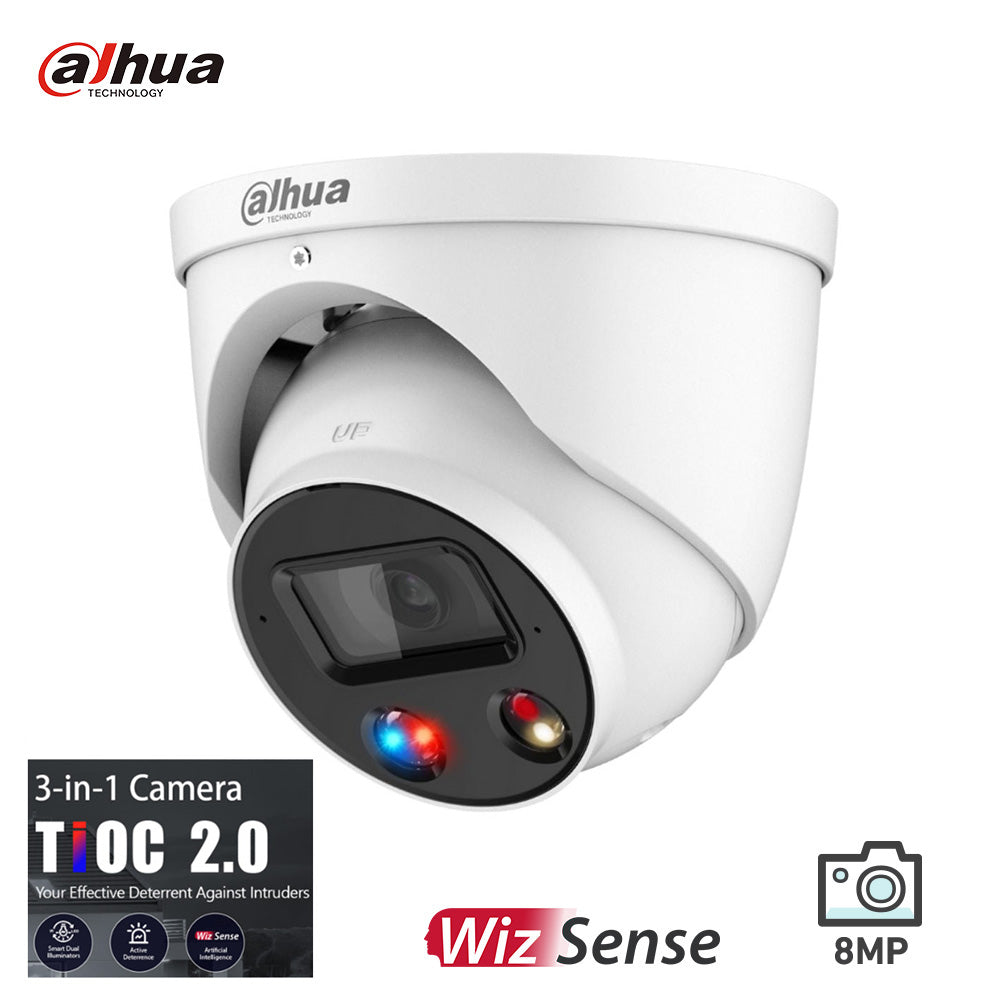 Dahua DH-IPC-HDW3849H-AS-PV-ANZ 8MP Smart Dual Illumination Active Deterrence Fixed-focal Eyeball TiOC 2.0 WizSense Network Camera
