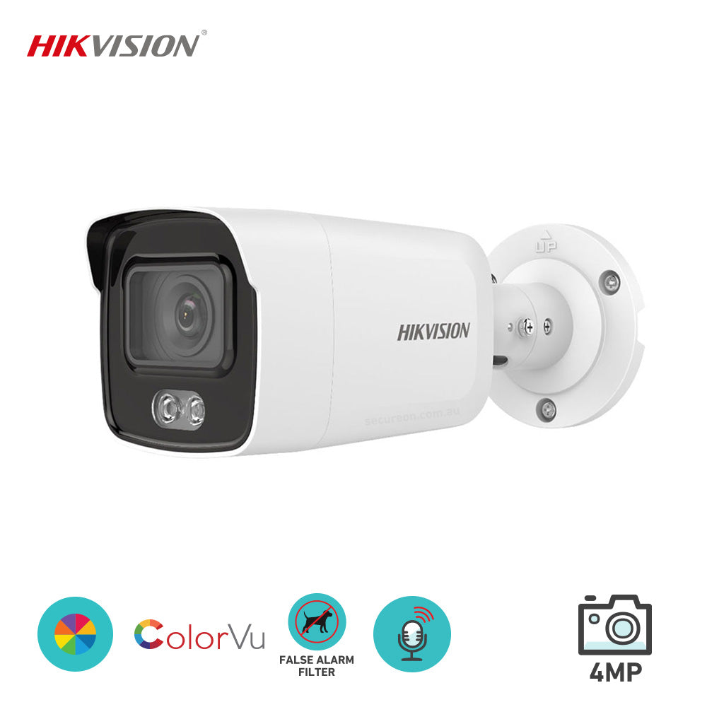 Hikvision DS-2CD2047G2-LU 4MP ColorVu with Mic Fixed Bullet Network Camera