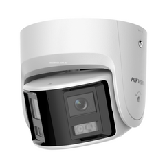 Hikvision 6MP ColorVu Panoramic Turret Camera - 180° Dual Lens View, Live Guard Strobe & Siren - DS-2CD2367G2P-LSU-SL