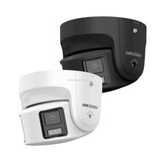 Hikvision 8MP ColorVu Panoramic Turret Camera - 4mm Lens, 180° Dual Lens View, Live Guard Strobe & Siren - DS-2CD2387G2P-LSU-SL-4MM