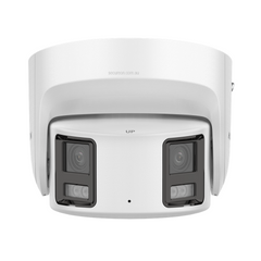Hikvision 8MP ColorVu Panoramic Turret Camera - 4mm Lens, 180° Dual Lens View, Live Guard Strobe & Siren - DS-2CD2387G2P-LSU-SL-4MM