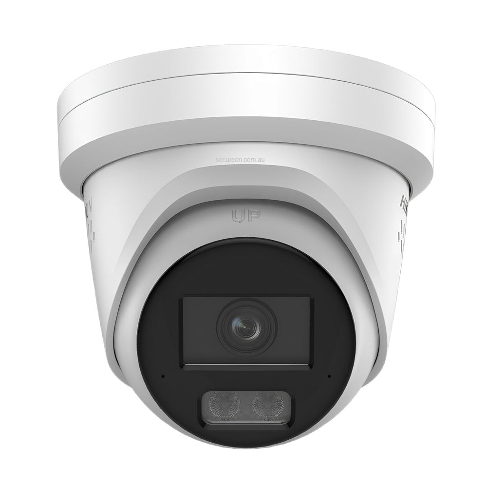 Hikvision 8MP ColorVu 3.0 Smart Hybrid Light Turret Camera Strobe Audio 2.8mm White - DS-2CD2387G3-LIS2UY/SRB
