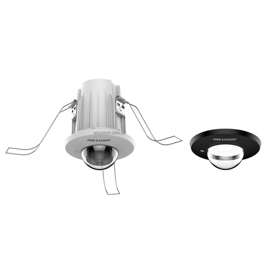 Hikvision AcuSense 4MP mini in-ceiling dome camera, fixed 2.8mm, mic - DS-2CD2E43G2-U