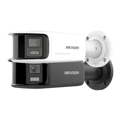 Hikvision 8MP ColorVu Panoramic Bullet Camera - 4mm Lens, 180° Dual Lens View, Live Guard Strobe & Siren - DS-2CD2T87G2P-LSU-SL-4MM