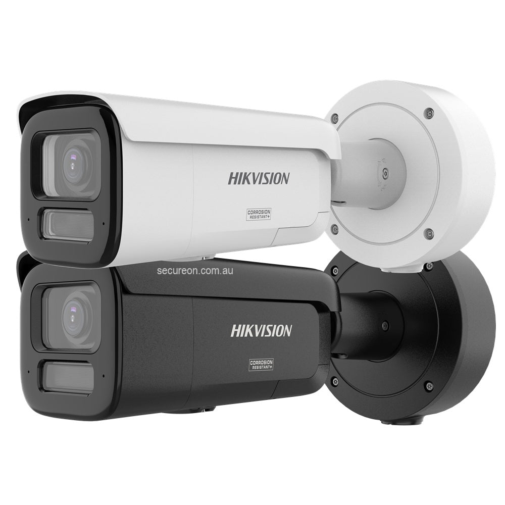 Hikvision 8MP ColorVu 3.0 Motorised Varifocal Bullet Camera - 2.7-13.5mm Zoom, Smart Hybrid Light, Live Guard Strobe & Siren - DS-2CD3687G3-LIZSUY-SL