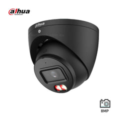 Dahua 8MP Smart Dual Light 2.8mm Eyeball Turret Security Camera - Wizsense, Black - HDW3867EM-S-IL-ANZ-BLK