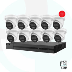 HiLook 16CH 6MP AI Security Camera Kit - 1 x 16CH (NVR216MH-C/16P) + 4TB, 10 x IPC-T361H