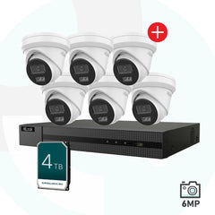 HiLook 8CH 6MP AI Security Camera Kit - 1 x 8CH (NVR108MH-C/8P) + 4TB, 6 x IPC-T361H