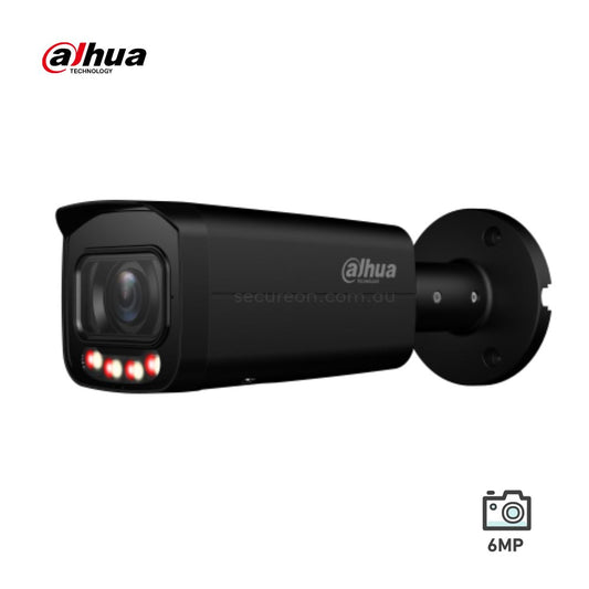 Dahua 6MP WizSense Smart Dual Light Bullet Camera - Fixed 2.8mm, Black - HFW3667E-AS-IL-ANZ-BLK