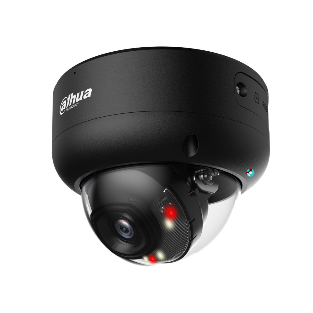 Dahua 8MP WizSense Smart Dual Light Vandal Dome Camera - Fixed 2.8mm, Black - HDBW3867E-AS-IL-ANZ-BLK