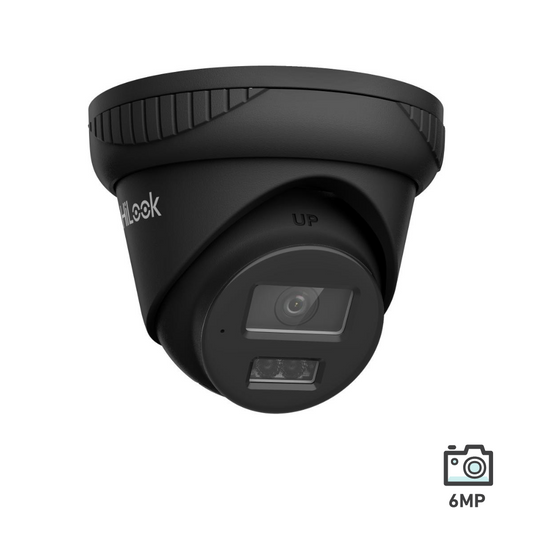 HiLook Pro Series 6MP AI 2.8mm Fixed Turret Network Camera Black IPC-T263H-MU-BLK