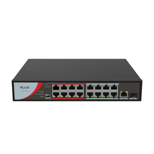 HiLook 16 Port Unmanaged POE Switch 2 Gigabit UP link 130W NS-0318P-130