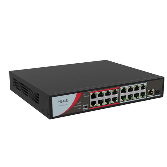 HiLook 16 Port Unmanaged POE Switch 2 Gigabit UP link 130W NS-0318P-130