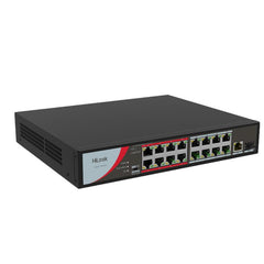 HiLook 16 Port Unmanaged POE Switch 2 Gigabit UP link 130W NS-0318P-130