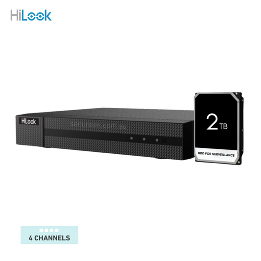 HiLook 4CH Network Video Recorder with 2TB HDD 4K NVR NVR-104MH-C/4P/AU/PLUG/2TB