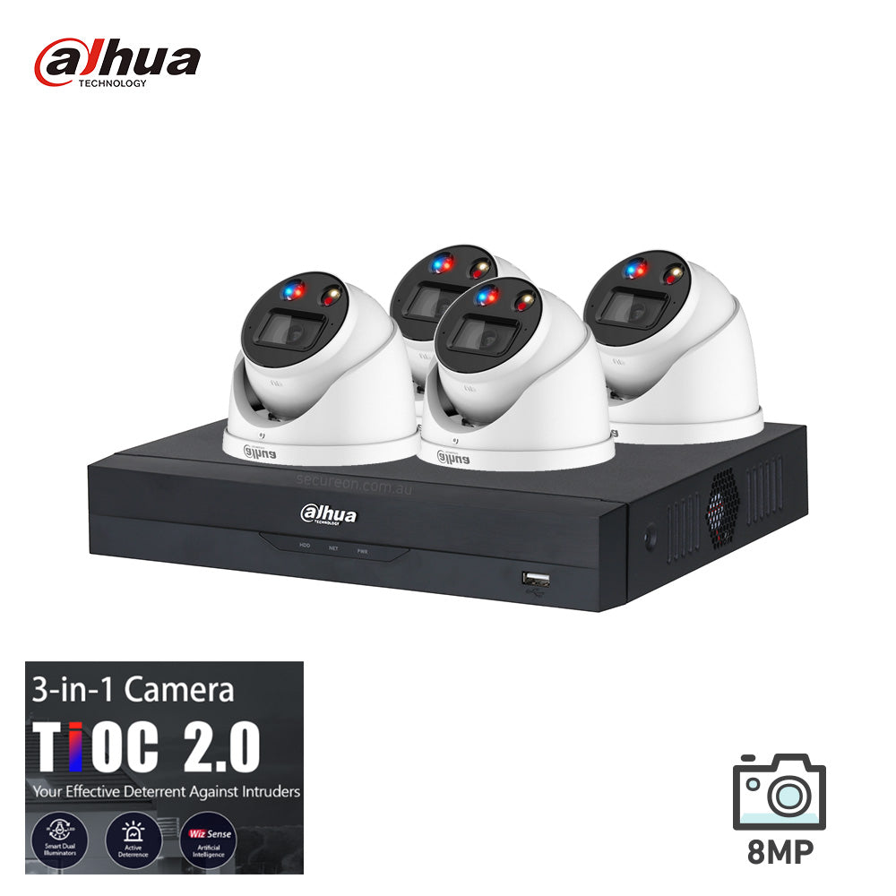 Dahua TiOC Advanced 2.0 Kit 4 Cam 8MP WizSense Security System Kit