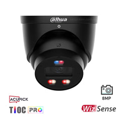Dahua 8MP Smart Dual Light Active Deterrence Fixed-focal Eyeball WizSense Network Camera Black IPC-HDW3849H-AS-PV-PRO-ANZ-BLK