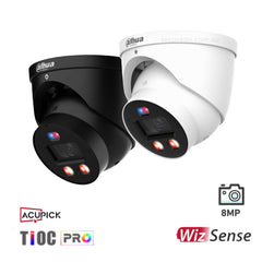 Dahua 8MP Smart Dual Light Active Deterrence Fixed-focal Eyeball WizSense Network Camera Black IPC-HDW3849H-AS-PV-PRO-ANZ-BLK