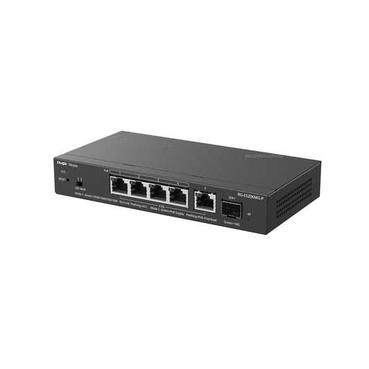 Ruijie Reyee 5-Port 2.5G Smart Cloud Managed Switch 4x PoE+ 70W 1x 10GE SFP+ RG-ES206MG-P