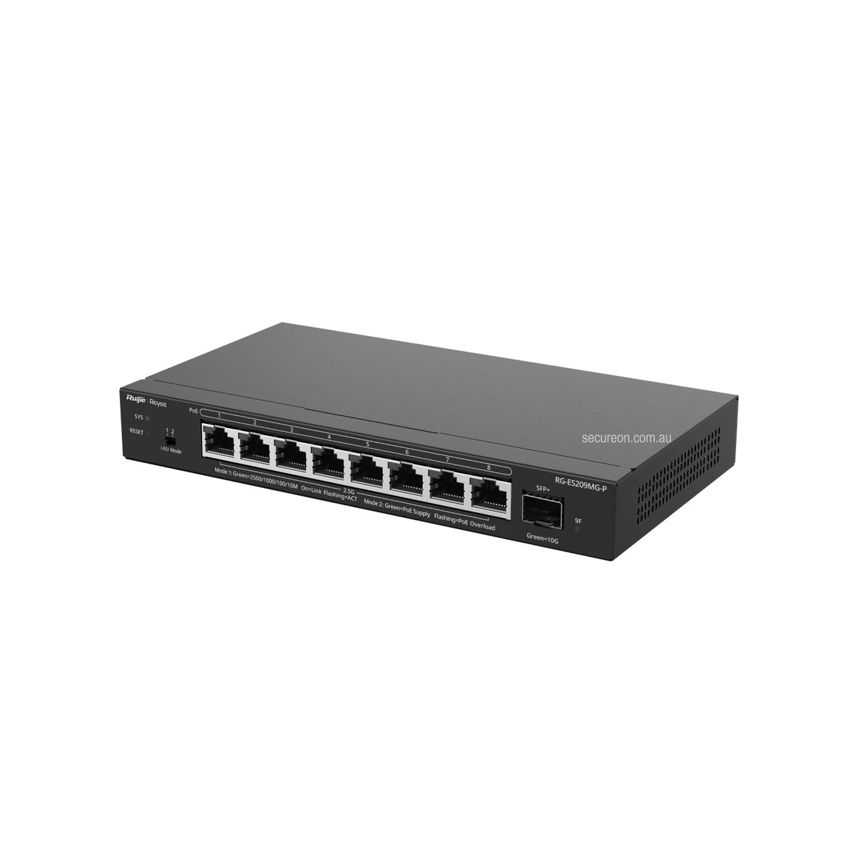 Ruijie Reyee 8-Port 2.5G Smart Cloud Managed Switch 8x PoE+ 130W 1x 10GE SFP+ RG-ES209MG-P