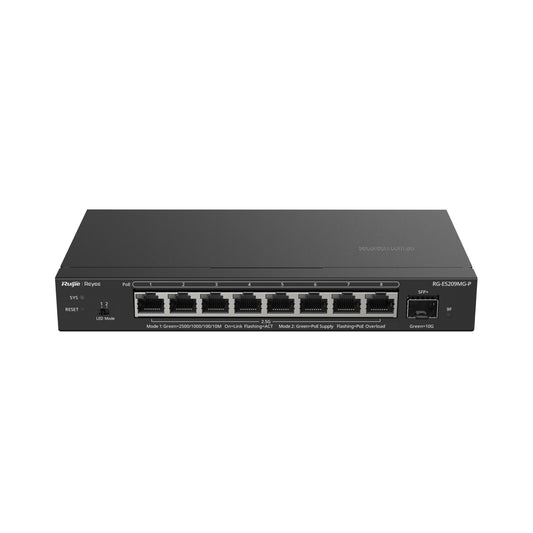 Ruijie Reyee 8-Port 2.5G Smart Cloud Managed Switch 8x PoE+ 130W 1x 10GE SFP+ RG-ES209MG-P