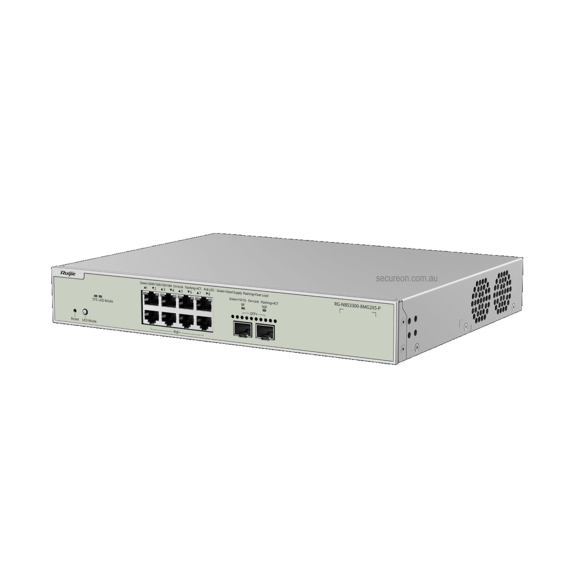 Ruijie Reyee 10-Port Multi-Gig Layer 2+ Managed Switch 8x 2.5G PoE+ 240W 2x 10G SFP+ RG-NBS3300-8MG2XS-P
