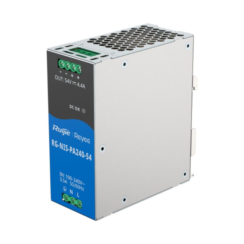 Ruijie Reyee 240W DIN Rail AC/DC Power Supply for Industrial Switch 54V Dual Output RG-NIS-PA240-54