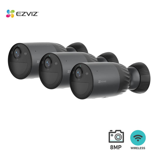 EZVIZ 3 x 8MP Outdoor Wireless Standalone 4K Smart Home Battery Camera BC1c Pro