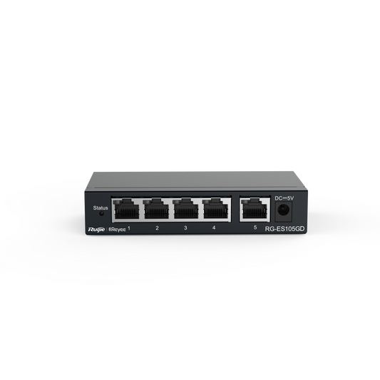 Ruijie 5-port 10/100/1000Mbps Unmanaged Non-PoE Switch RG-ES105GD