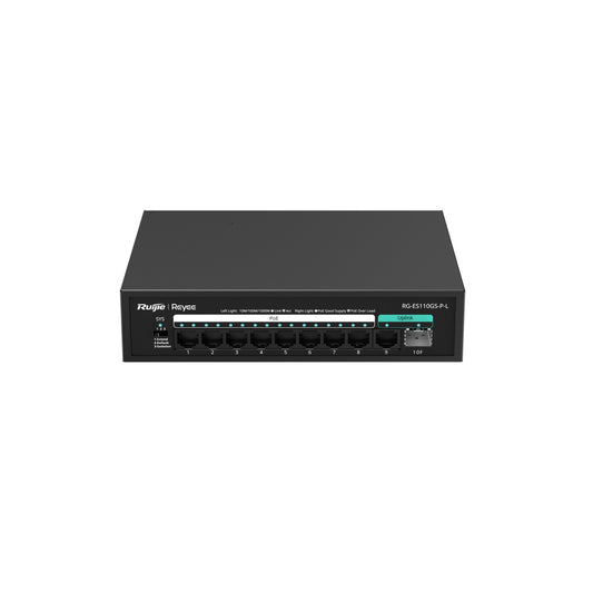 Ruijie 10-Port 10/100/1000 Mbps Unmanaged PoE Switch RG-ES110GS-P-L